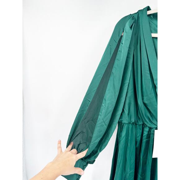 Mac Duggal 49146 Bishop Sleeve Emerald Gown 14 NWT - Picture 5 of 6